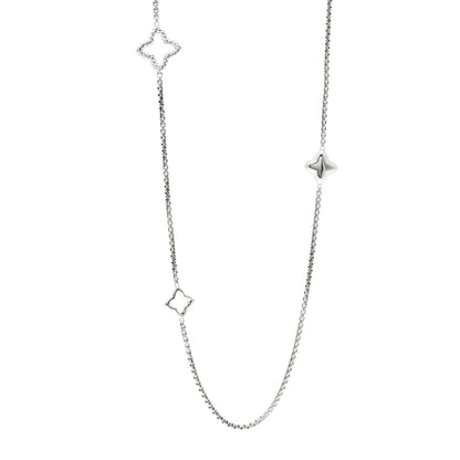 David Yurman Sterling Silver 25mm Quatrefoil Chain Necklace 1 of 4