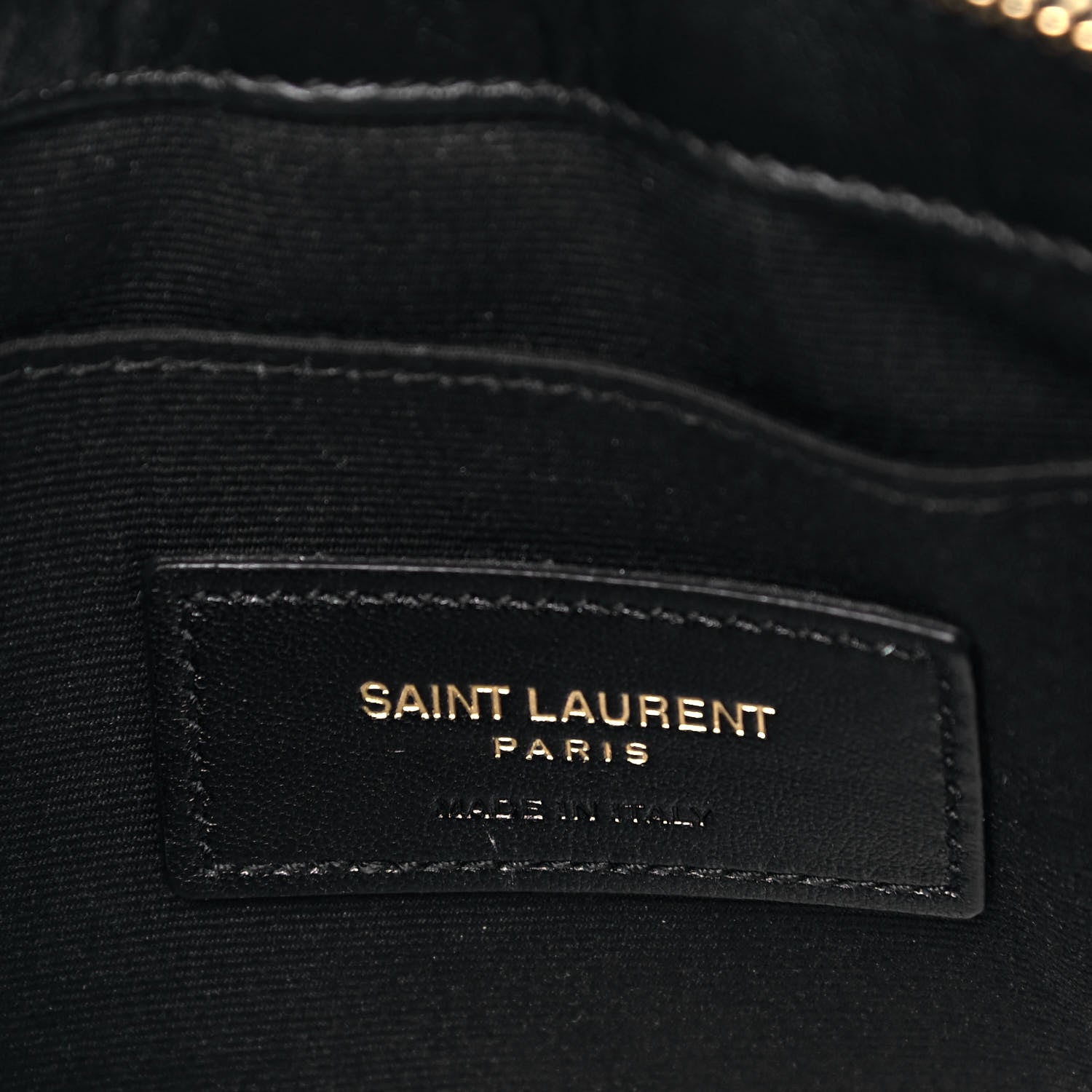 Saint Laurent Calfskin Matelasse Chevron Monogram A5 Wristlet Black 7 of 9