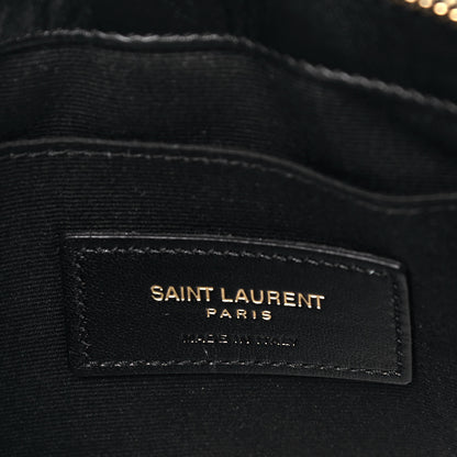 Saint Laurent Calfskin Matelasse Chevron Monogram A5 Wristlet Black 7 of 9