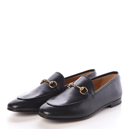 Gucci Calfskin Womens Jordaan Loafers 37.5 Black 3 of 8