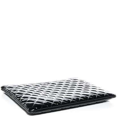 Chanel Patent Quilted Large Cosmetic Case Black 4 of 8