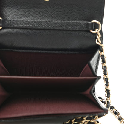 Chanel Caviar Quilted Flap Card Holder On Chain Black 5 of 13