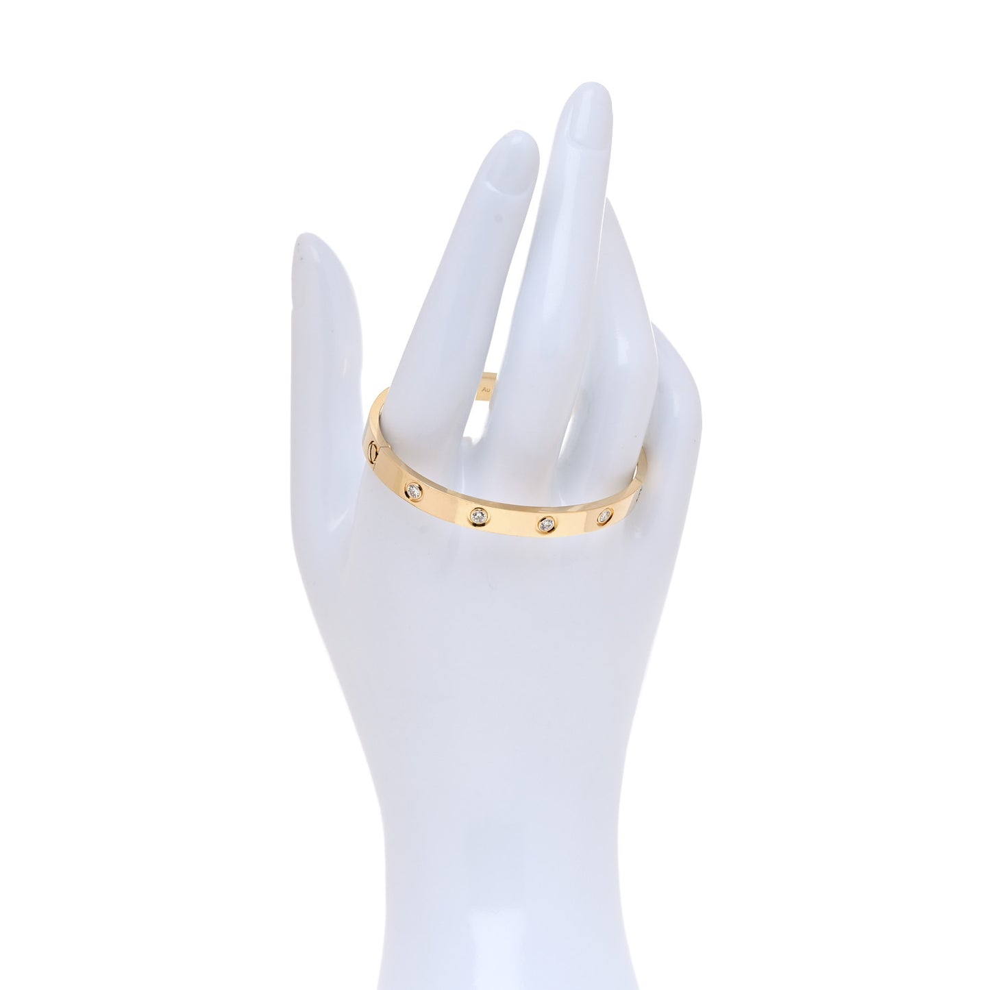 18K Yellow Gold 10 Diamond LOVE Bracelet 16