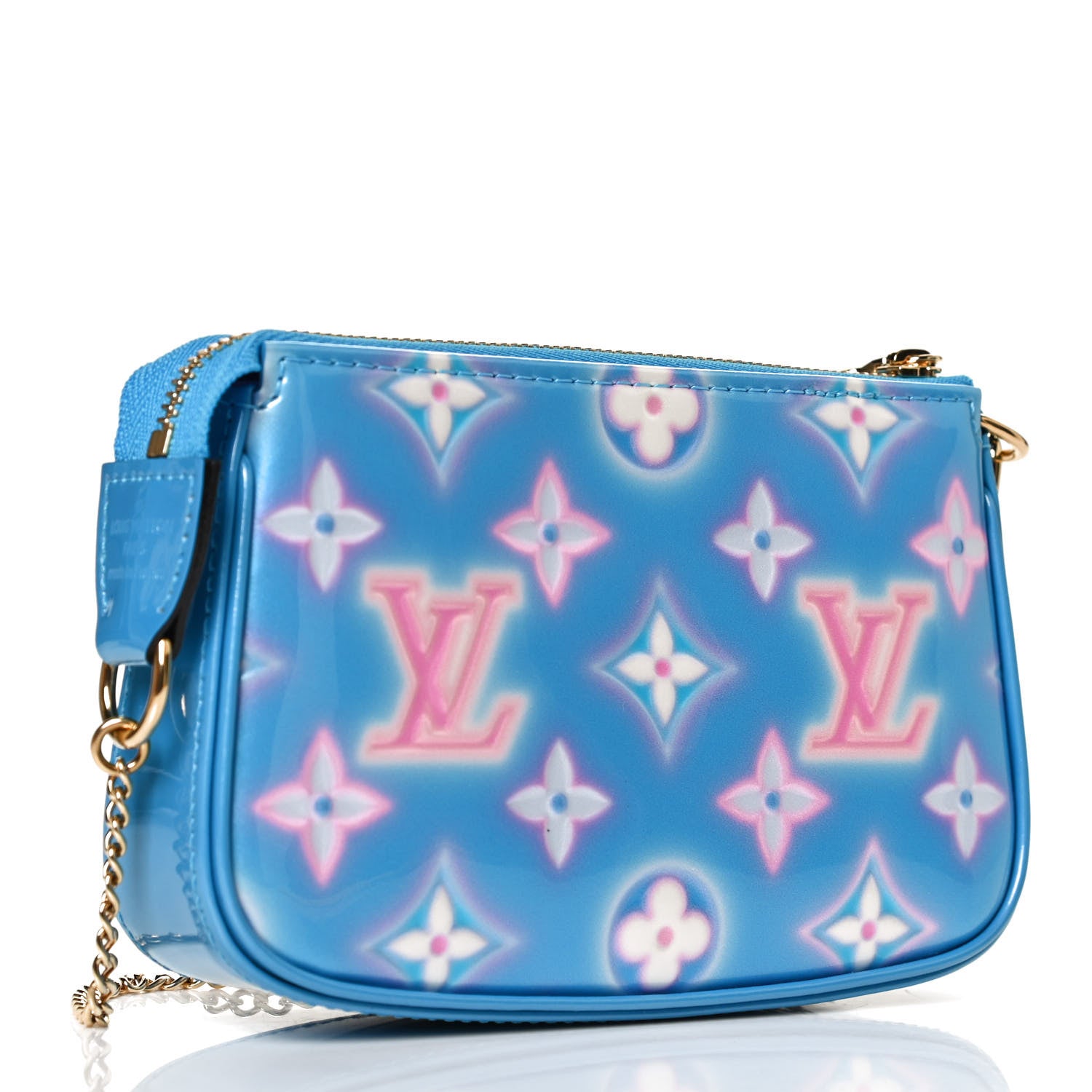 Louis Vuitton Vernis Valentine Mini Pochette Accessories Baby Blue Neon 3 of 9