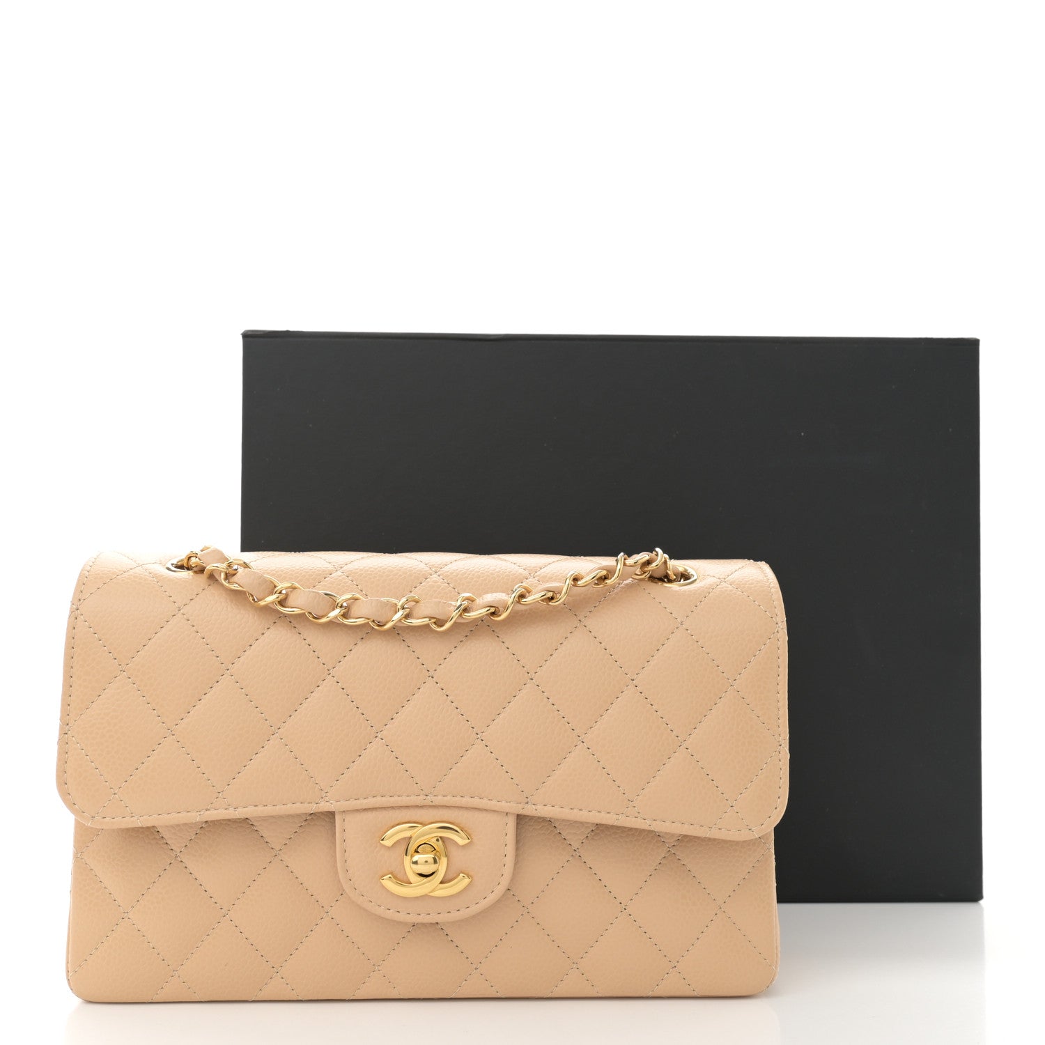 Chanel Caviar Quilted Small Double Flap Beige 11 of 11