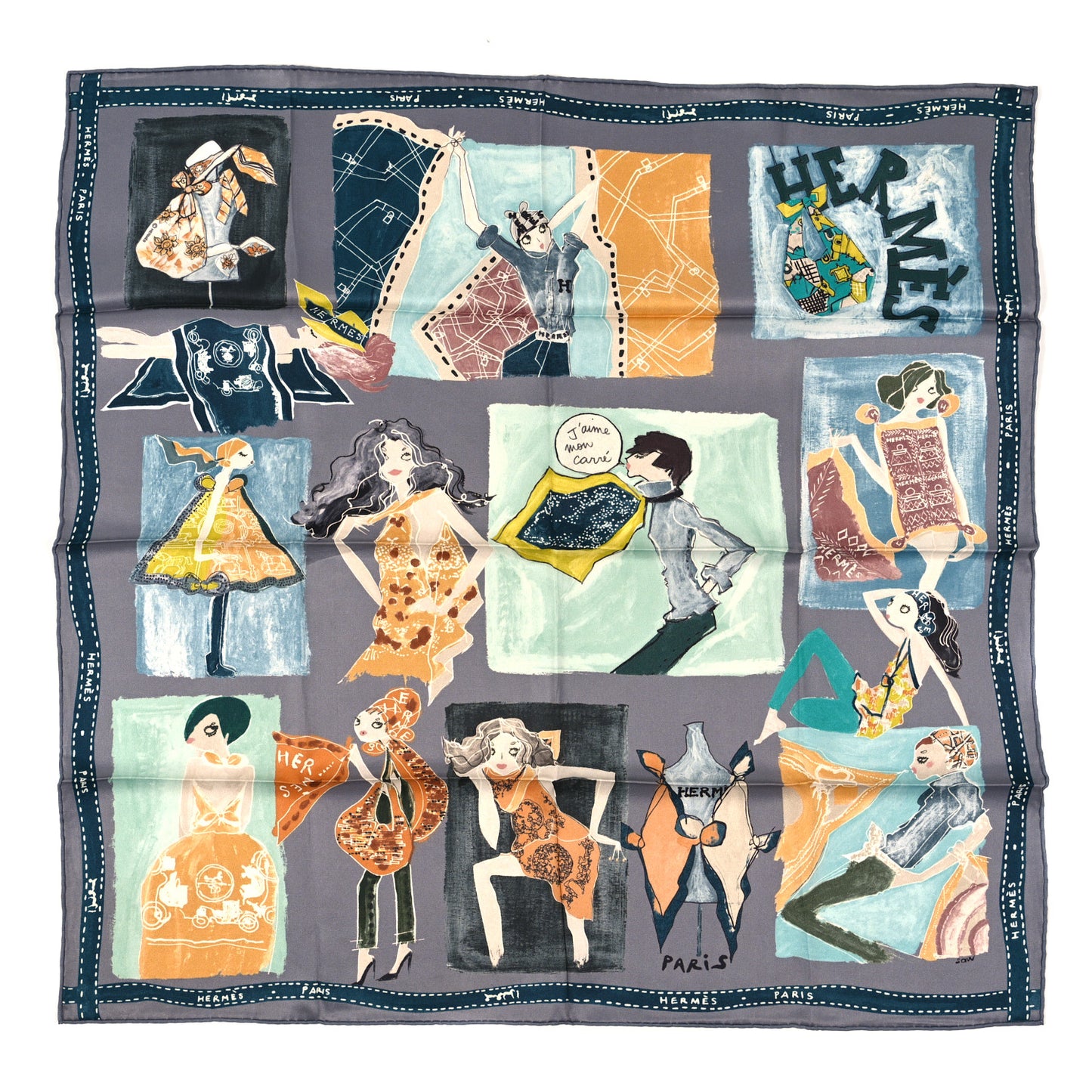 Silk J'Aime Mon Carre Scarf 70