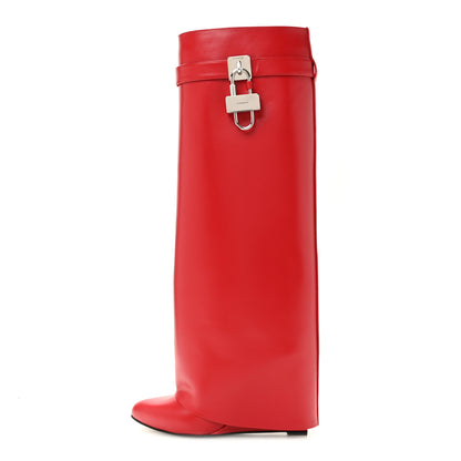 Givenchy Calfskin Shark Lock Pant Boots 37 Red 1 of 9