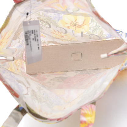Gucci Patent Canvas Frame Logo Floral Print Vertical Tote Multicolor 5 of 11