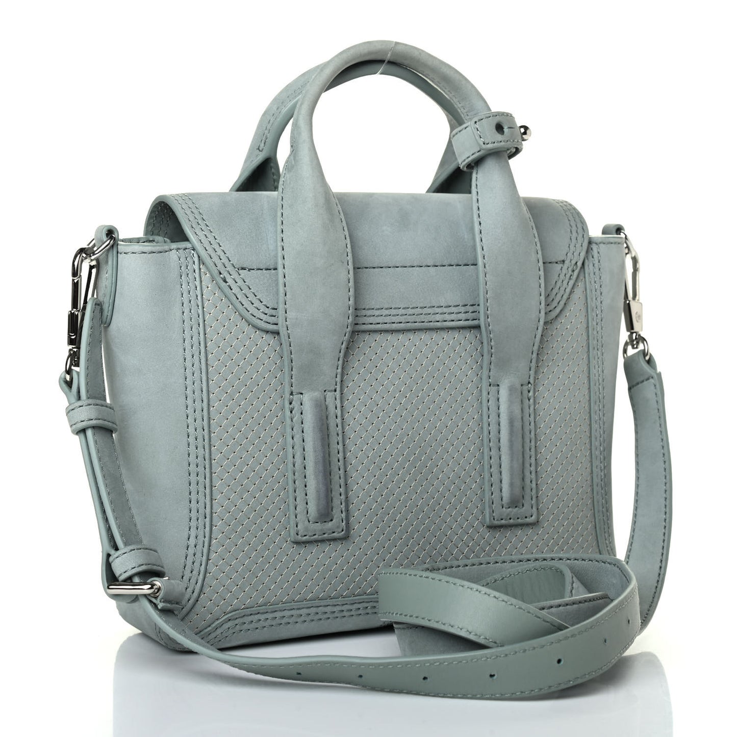 Suede Perforated Mini Pashli Satchel Blue