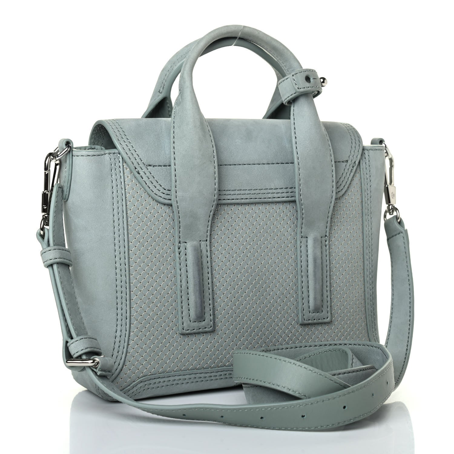3.1 Phillip Lim Suede Perforated Mini Pashli Satchel Blue 2 of 4