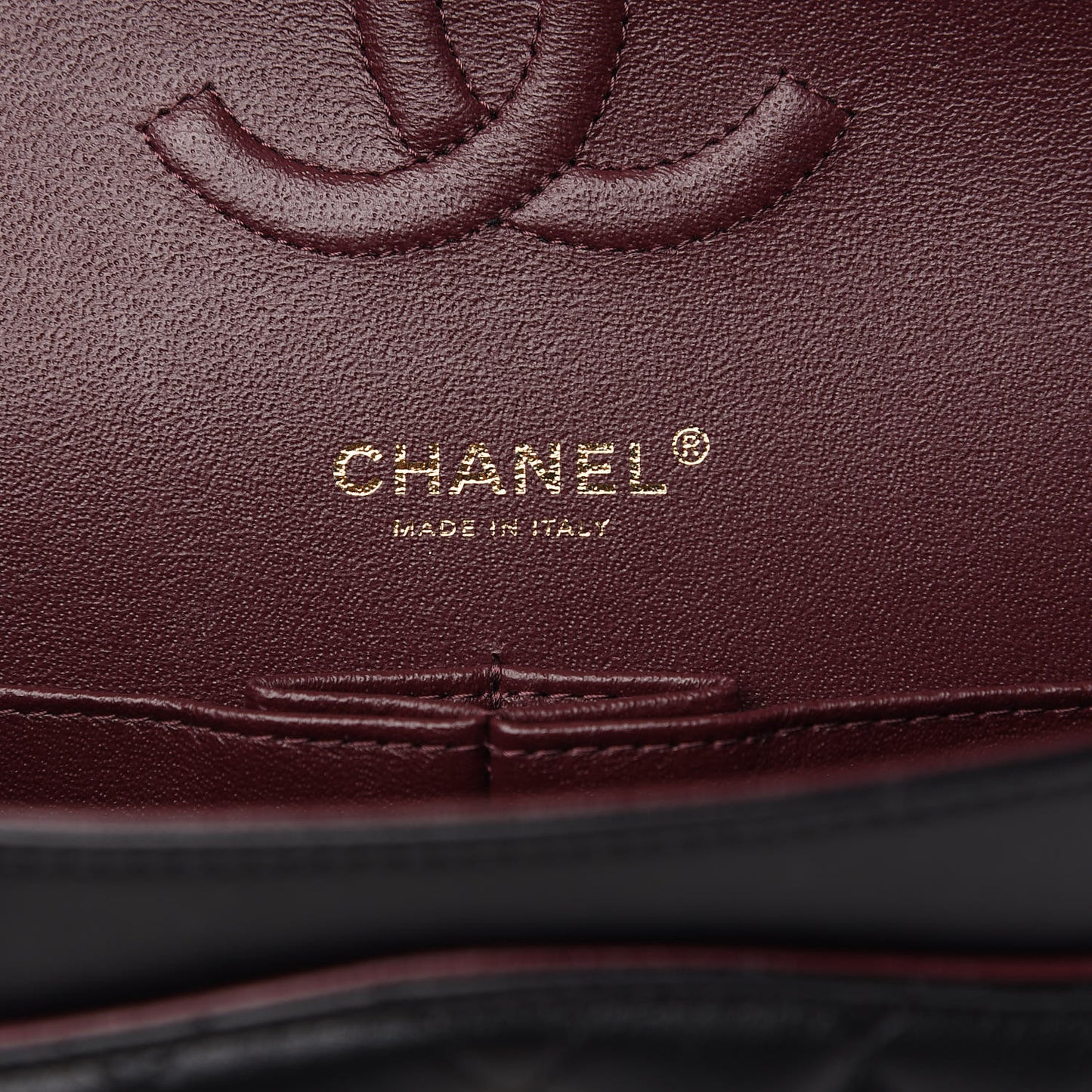 Lambskin Quilted Medium Double Flap Black
