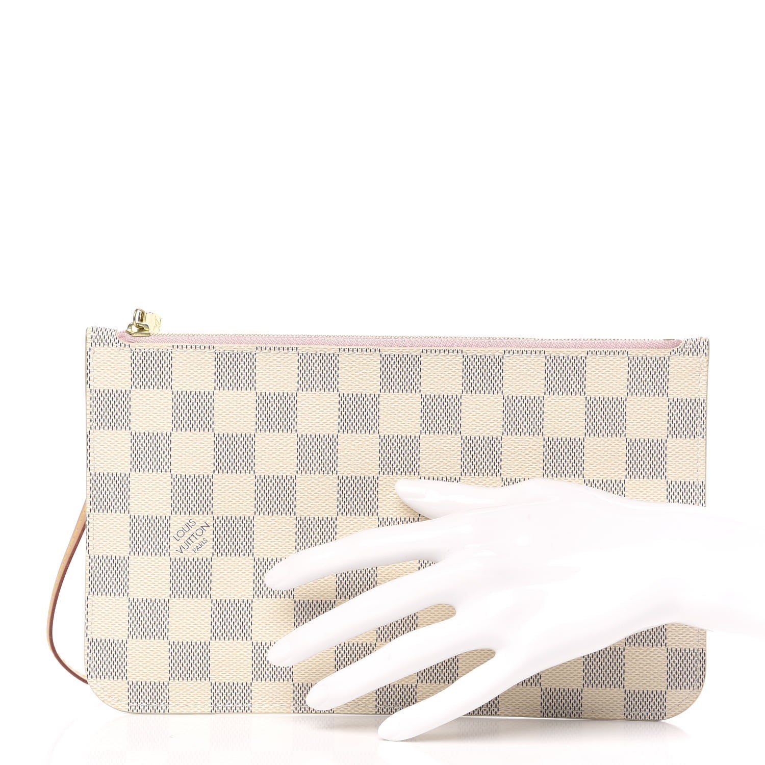 Louis Vuitton Damier Azur Neverfull MM GM Pochette Rose Ballerine 2 of 9
