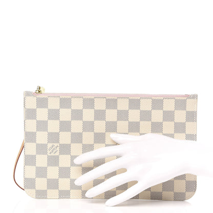 Louis Vuitton Damier Azur Neverfull MM GM Pochette Rose Ballerine 2 of 9