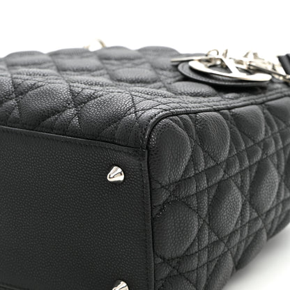 Christian Dior Grained Calfskin Cannage Medium Lady Dior Black 9 of 9