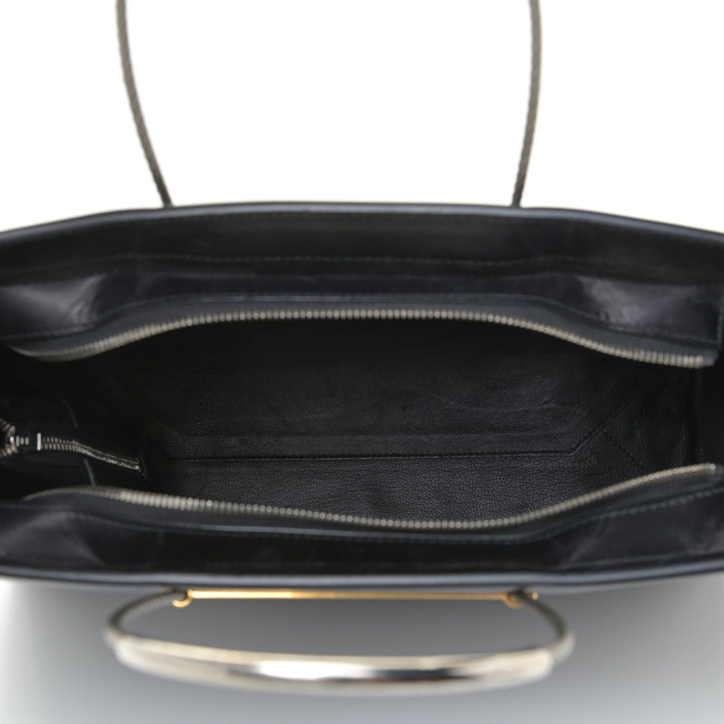 Soft Calfskin Cable Shopper Tote Black