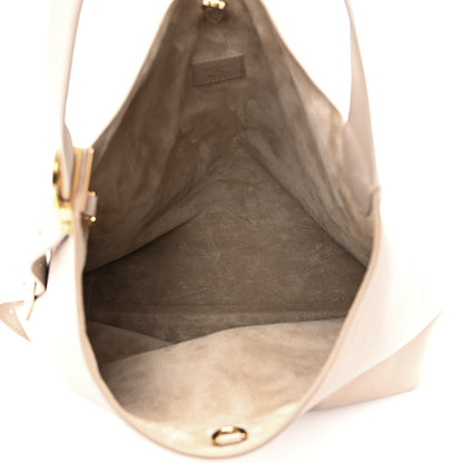 Louis Vuitton LOUIS VUITTON Grained Calfskin Low Key Hobo MM Limestone 6 of 11