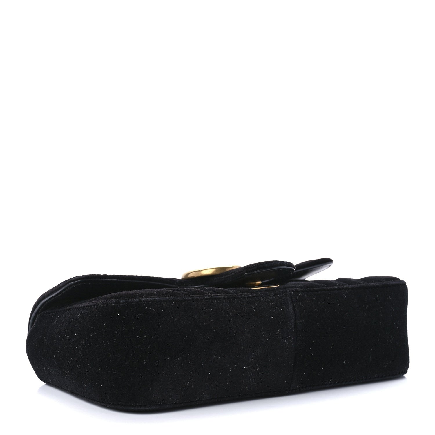 Gucci Velvet Matelasse Mini GG Marmont Shoulder Bag Black 3 of 9