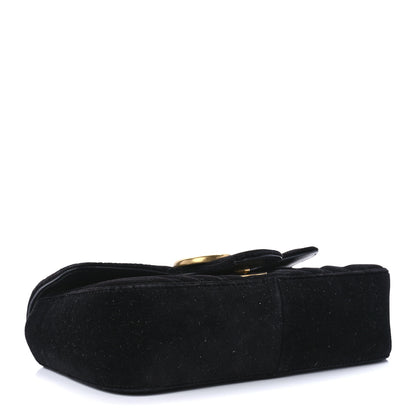 Gucci Velvet Matelasse Mini GG Marmont Shoulder Bag Black 3 of 9