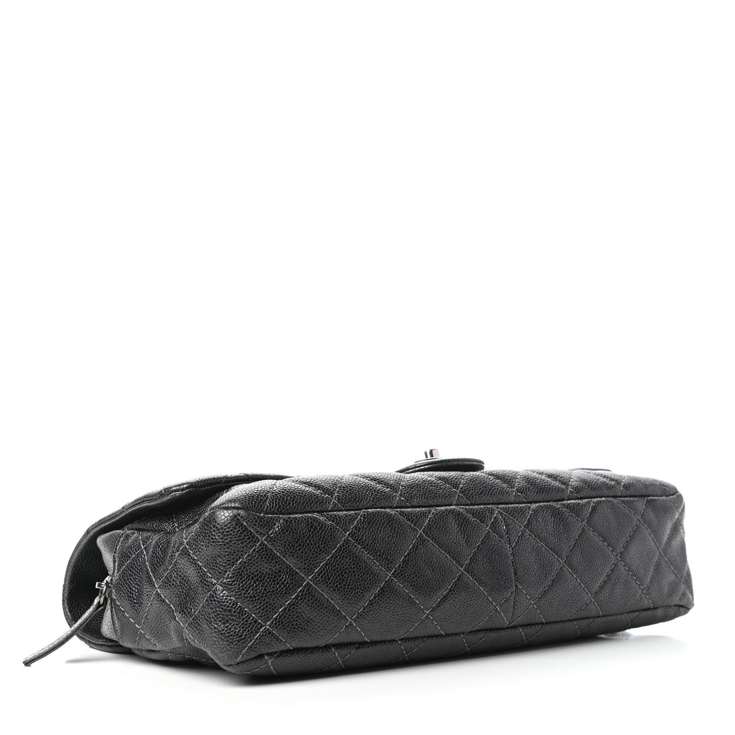 Iridescent Caviar Quilted Large Chic Flap Grey