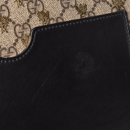 Gucci GG Supreme Monogram Bees Medium Padlock Shoulder Bag Beige Oro Black 11 of 12