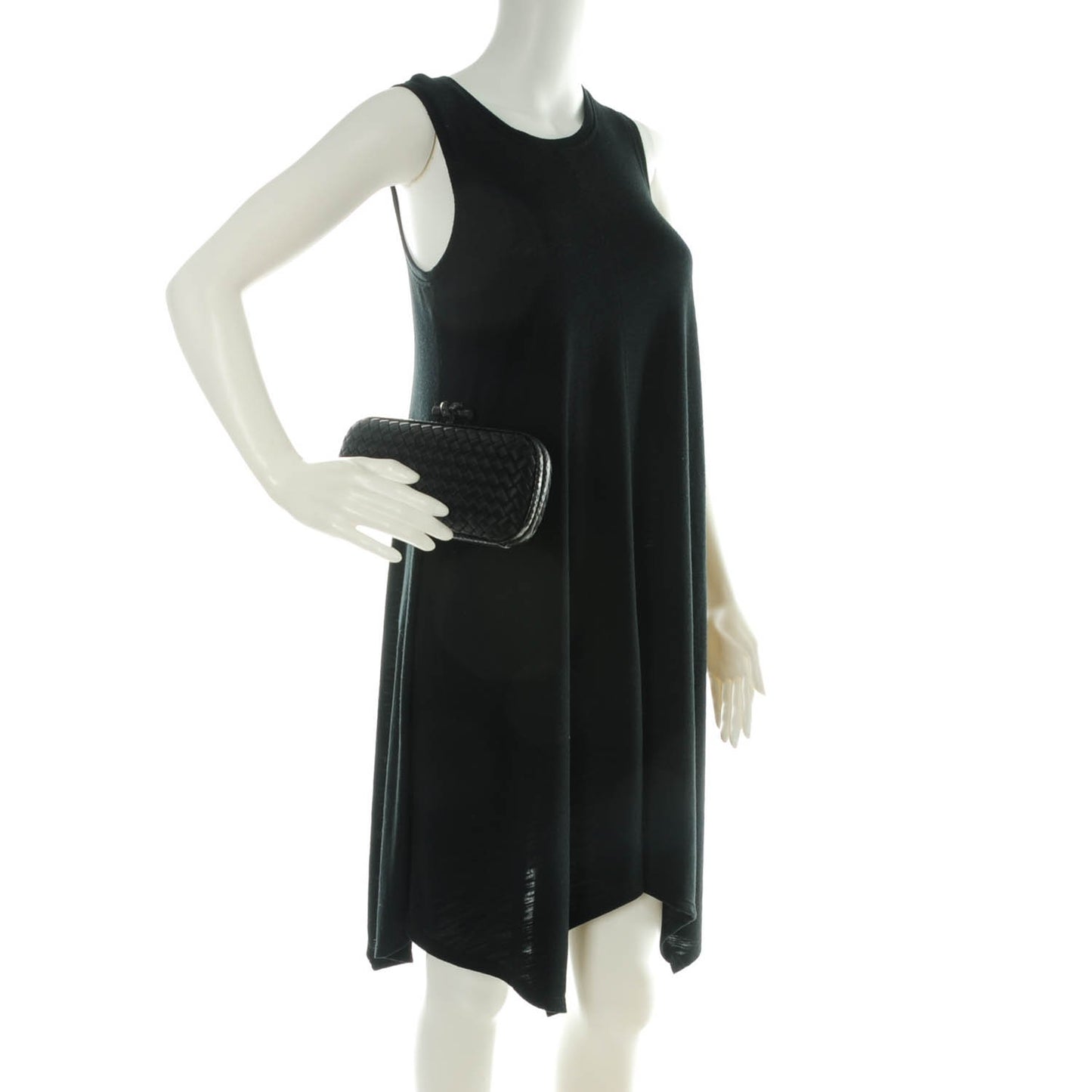 Satin Ayers Intreccio Impero Stretch Knot Clutch Black