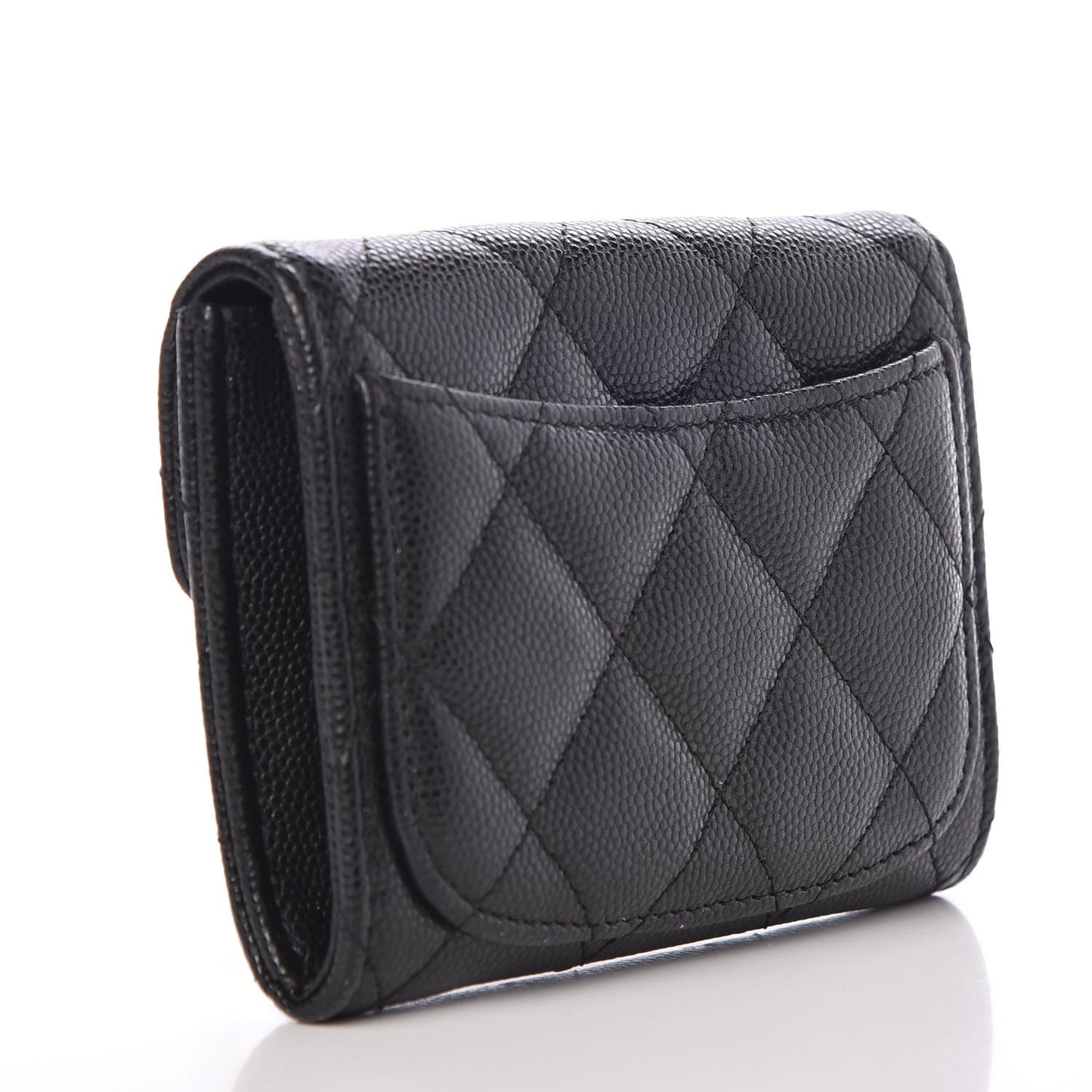 Caviar Quilted Reissue Card Holder Black