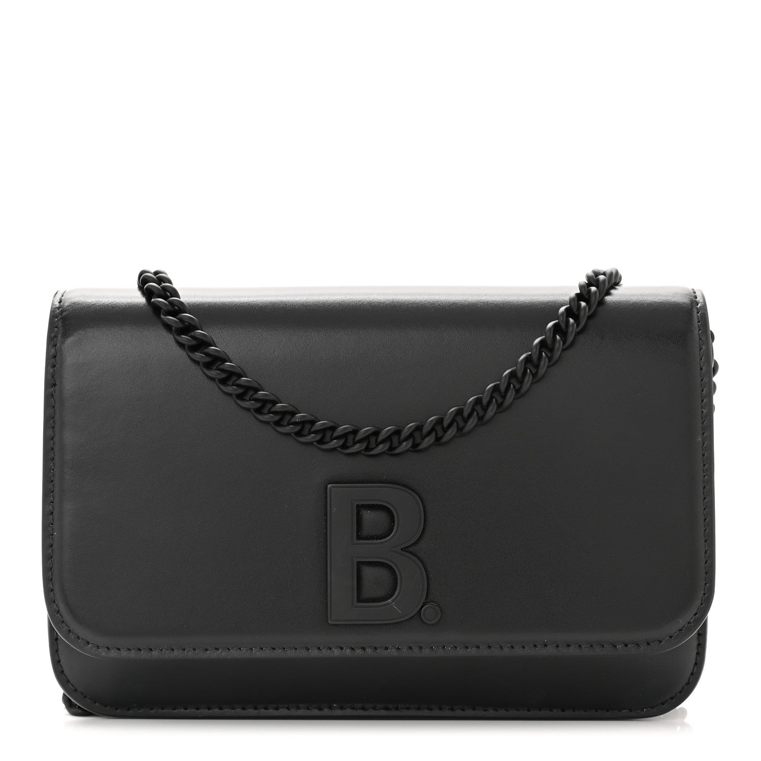 Balenciaga Smooth Calfskin B Wallet on Chain Black 1 of 9