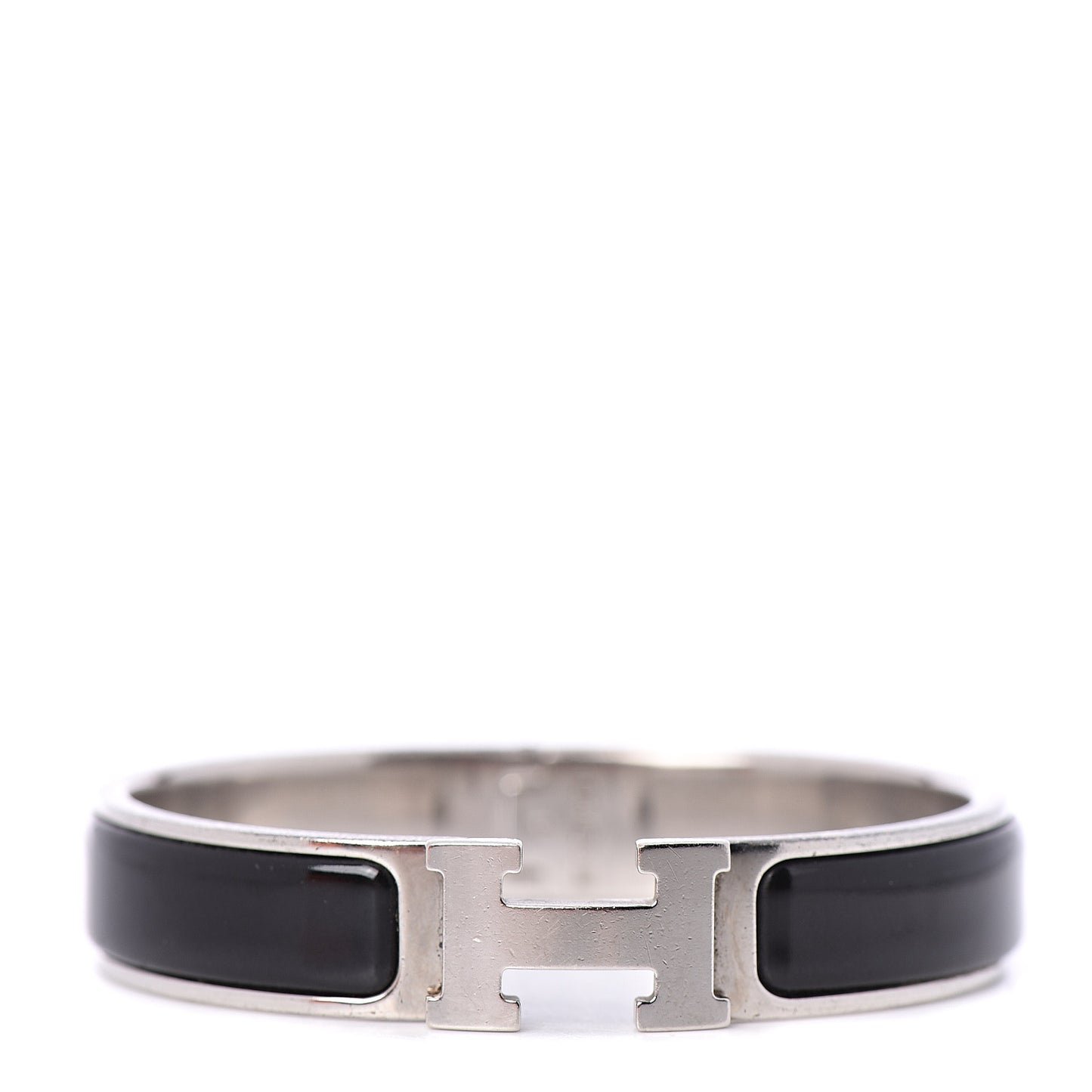 Enamel Narrow Clic Clac H Bracelet PM Black