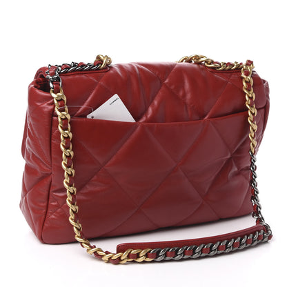 Chanel Goatskin Quilted Maxi 19 Flap Red 3 of 11