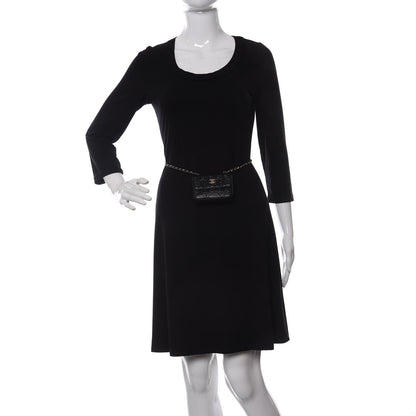 Chanel Caviar Camellia Embossed Chain Belt Bag Black 2 of 12