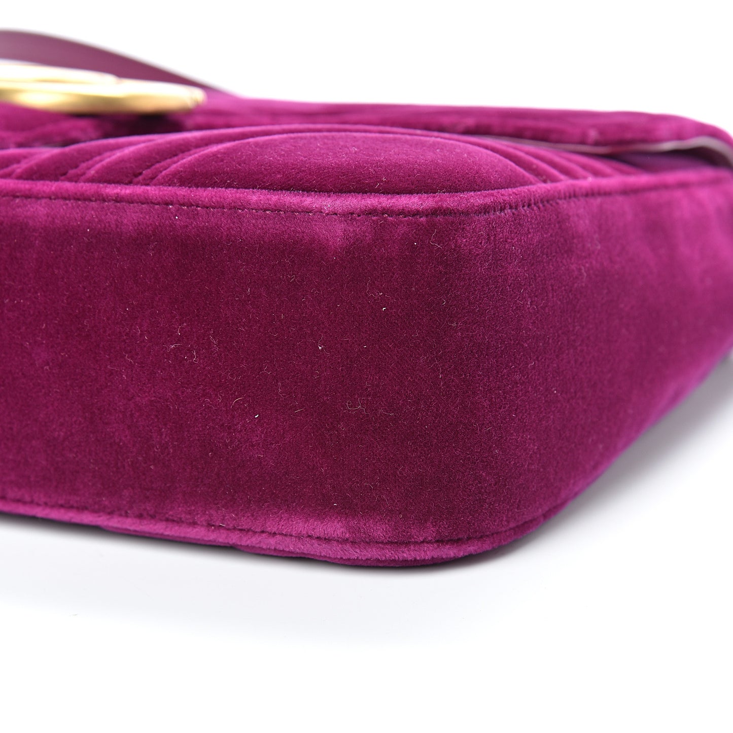 Velvet Matelasse Medium GG Marmont Shoulder Bag Rubin
