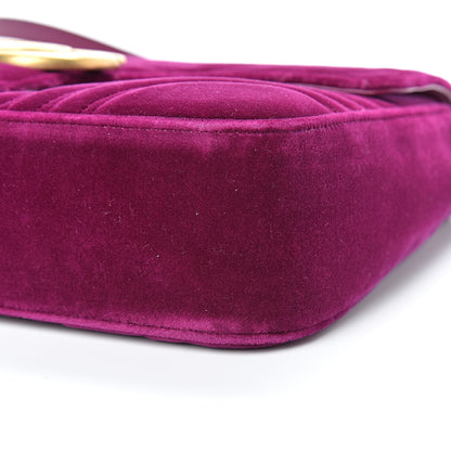Gucci Velvet Matelasse Medium GG Marmont Shoulder Bag Rubin 19 of 25