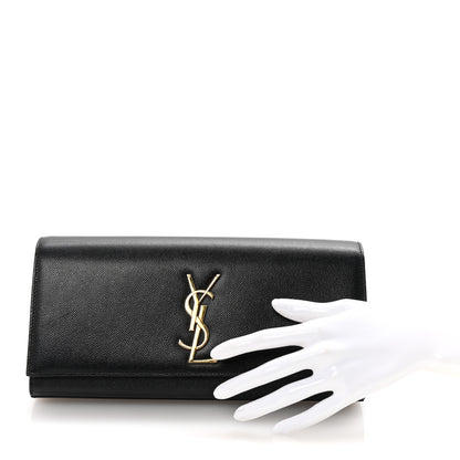 Saint Laurent Grain De Poudre Monogram Cassandre Clutch Black 2 of 6