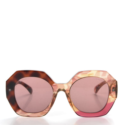Chanel Acetate Round Sunglasses 71348A Pink Dark Tortoise 2 of 8