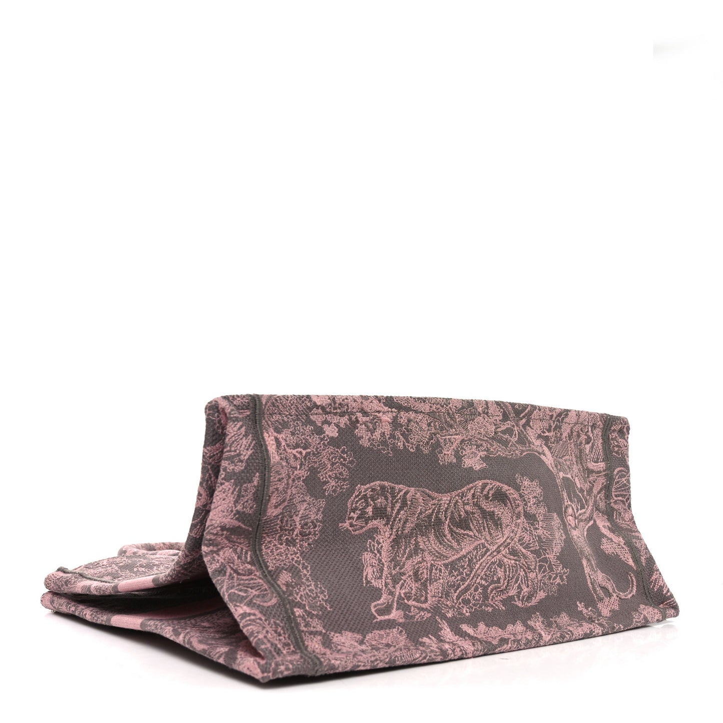 Canvas Embroidered Medium Dioriviera Toile De Jouy Book Tote Pink Grey