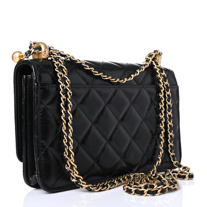 Chanel Calfskin Quilted Perfect Fit Wallet On Chain WOC Black 2 of 4
