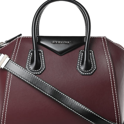 Givenchy Calfskin Small Bi-Color Topstitch Antigona Oxblood Black 8 of 10