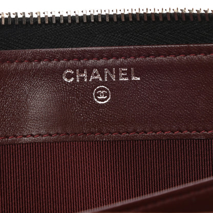 Chanel Lambskin Quilted Large Gusset Zip Around Wallet Black 6 of 8