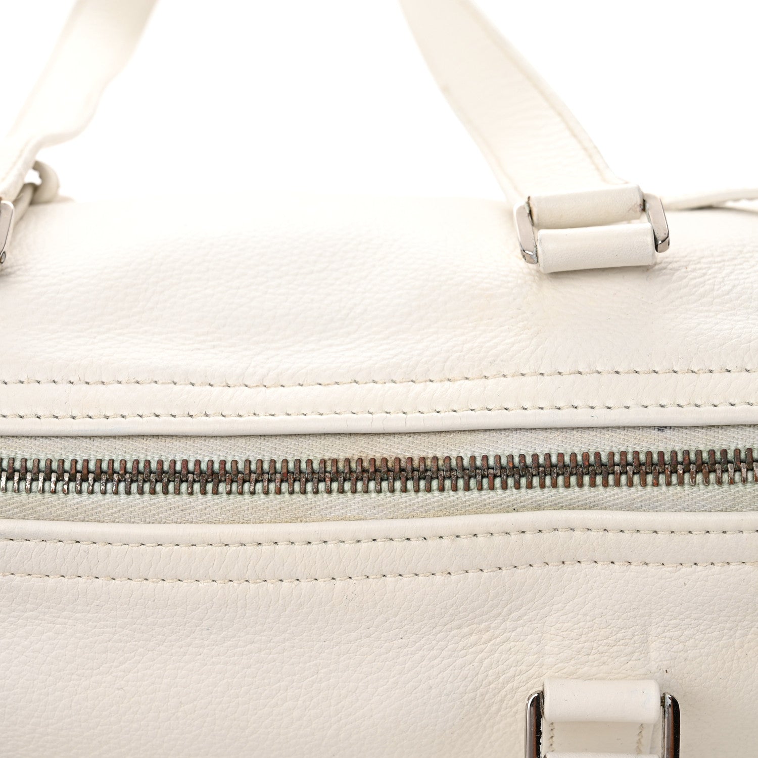 Christian Dior Calfskin Logo Charms Boston White 12 of 12