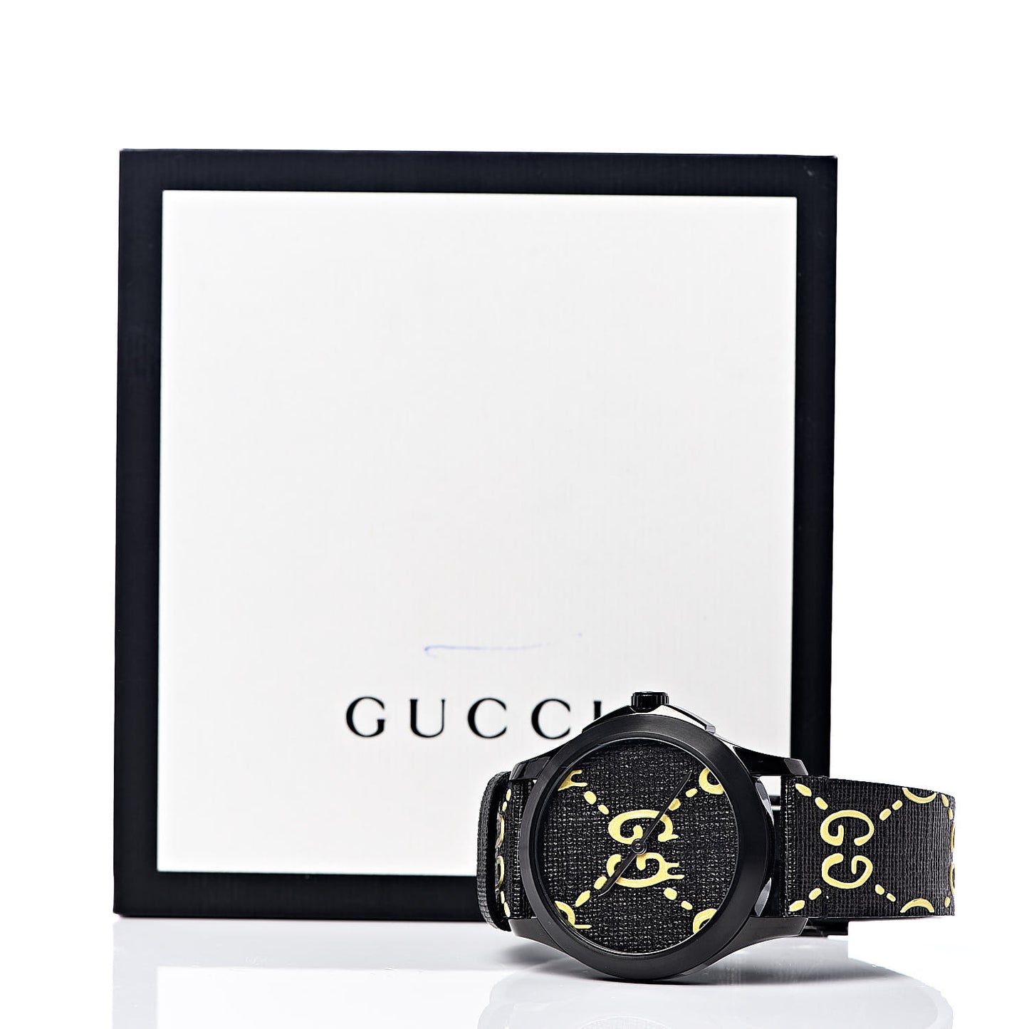 PVD Stainless Steel Canvas 38mm G-Timeless GucciGhost Quartz Watch Black