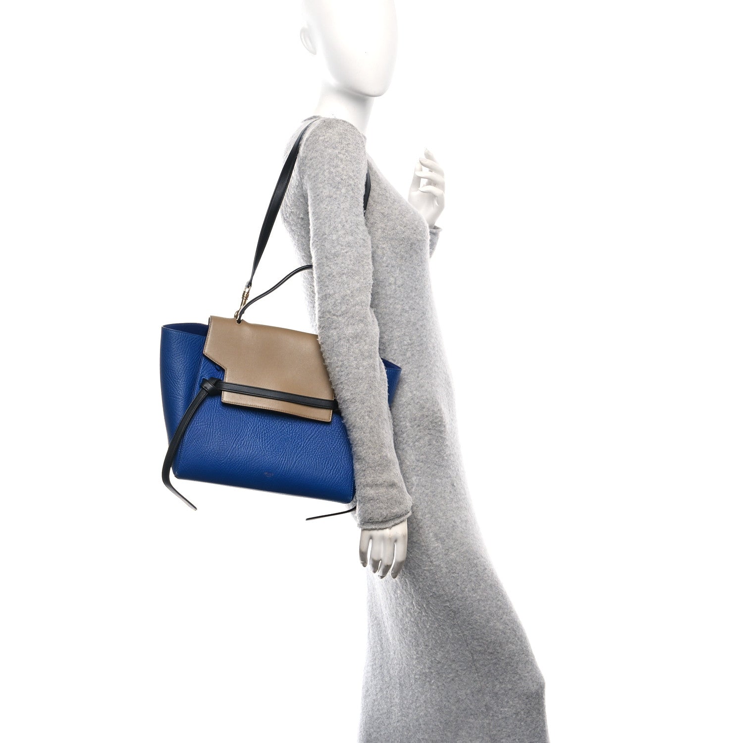 Celine Elephant Calfskin Mini Tri-Color Belt Bag Indigo 2 of 11