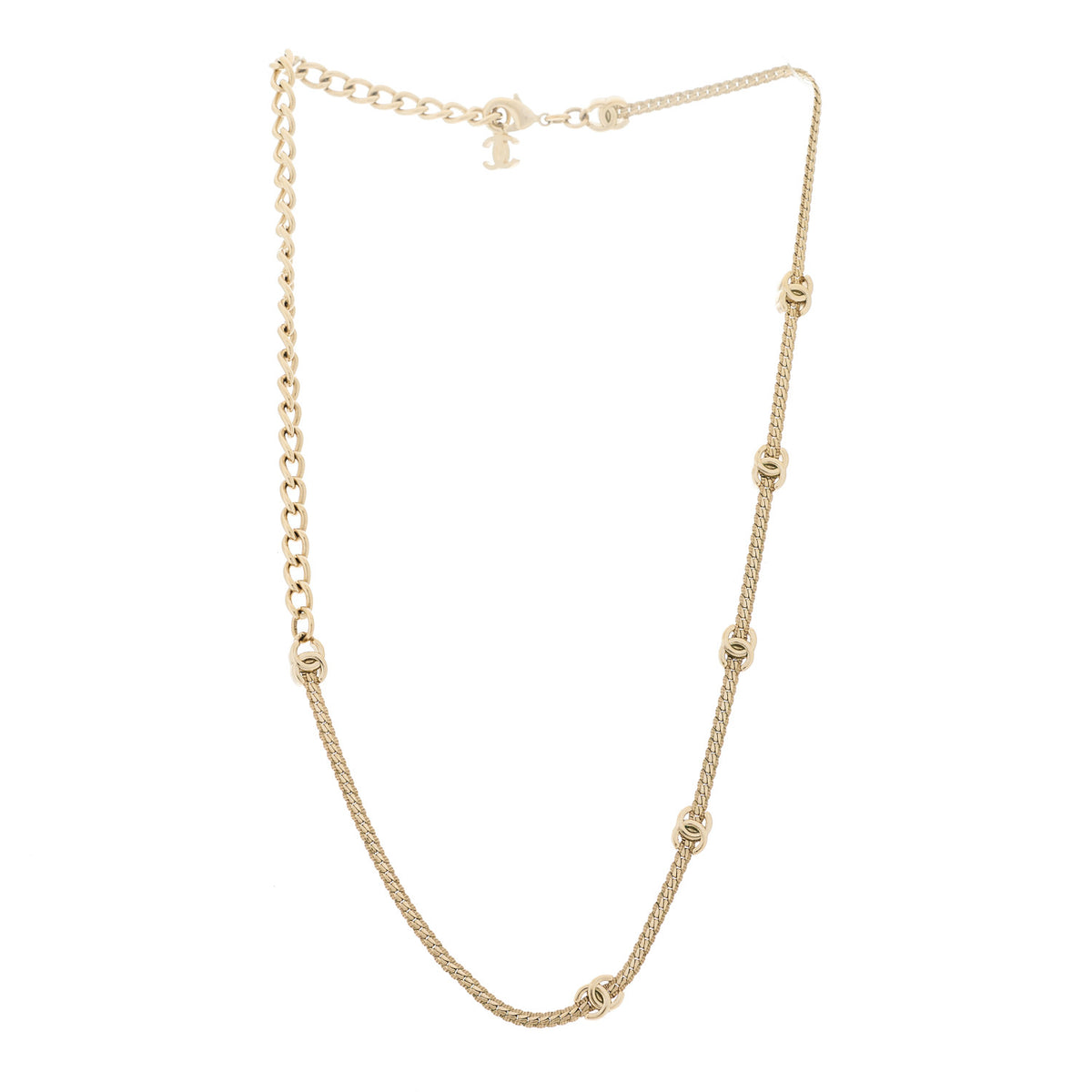 Chanel Metal CC Short Chain Necklace Gold 3 of 6