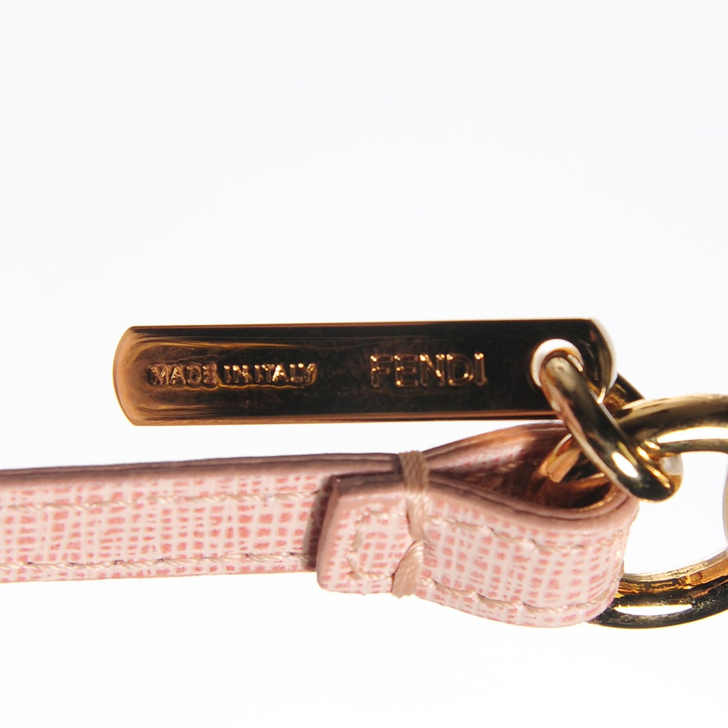 Fox Fur Vitello Elite Bi-Color Pom Pom Bag Charm Rosa Cammello Cipria