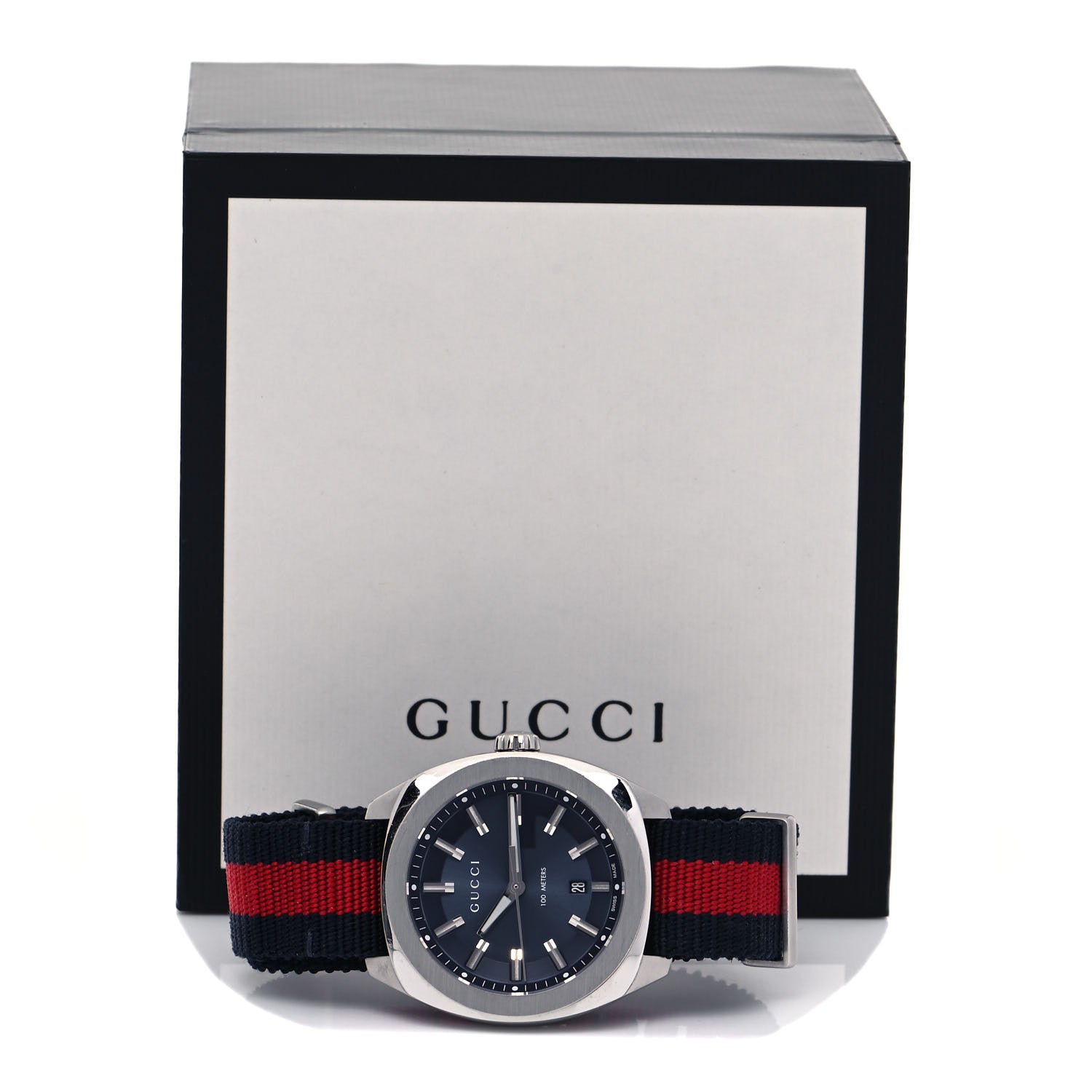 Gucci Stainless Steel Nylon 41mm GG2570 Quartz Watch Blue 5 of 5