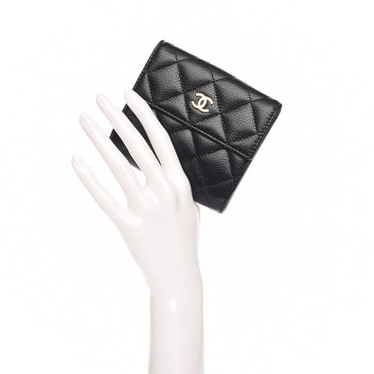 Chanel Caviar Quilted Compact French Flap Wallet Black 2 of 8