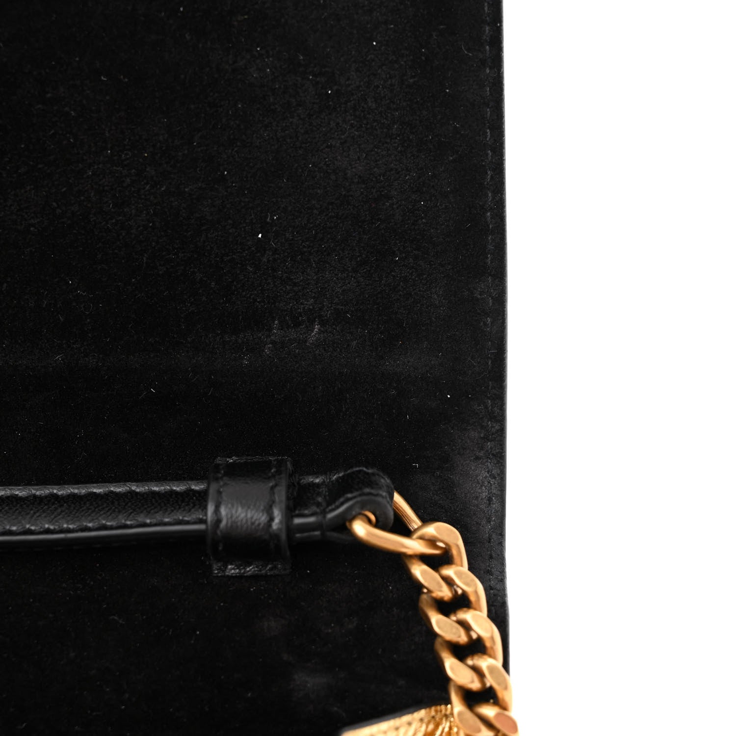 Saint Laurent Metallic Calfskin Monogram Chain Wallet Gold 11 of 12