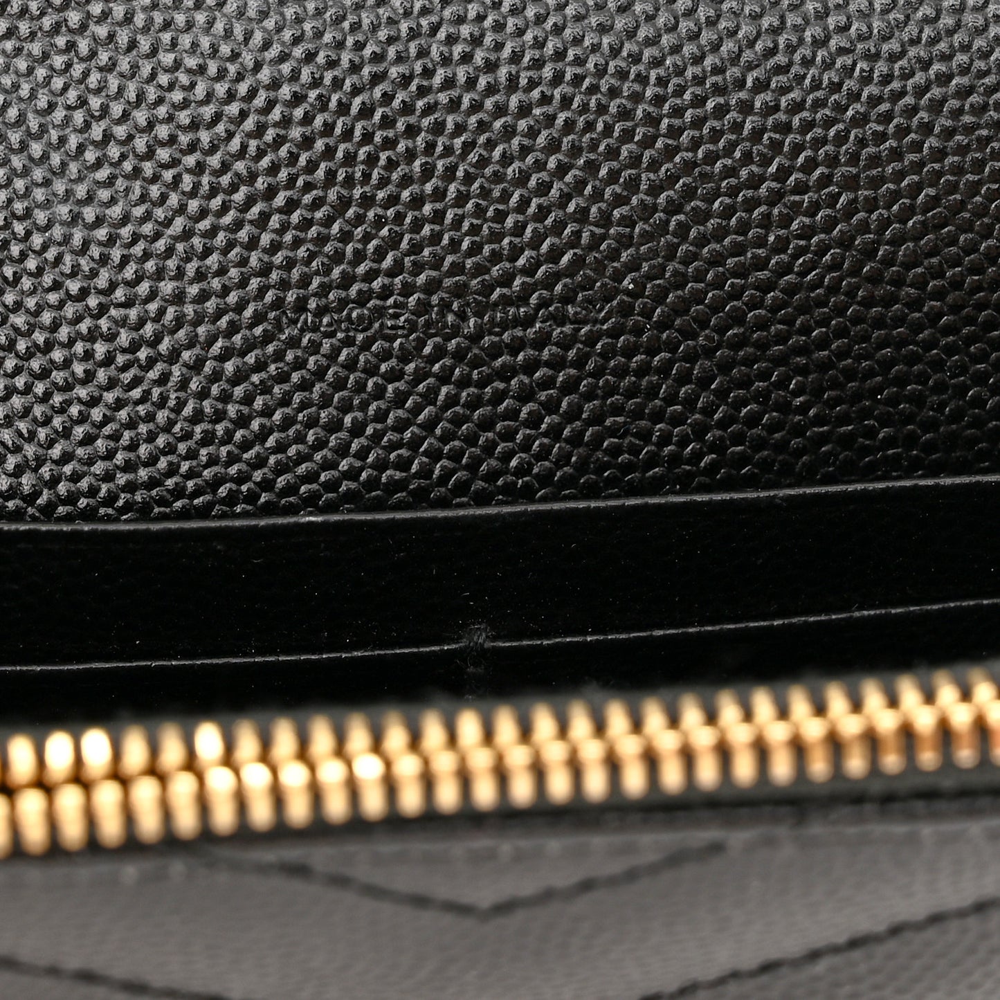 Grain De Poudre Matelasse Chevron Monogram Envelope Chain Wallet Black