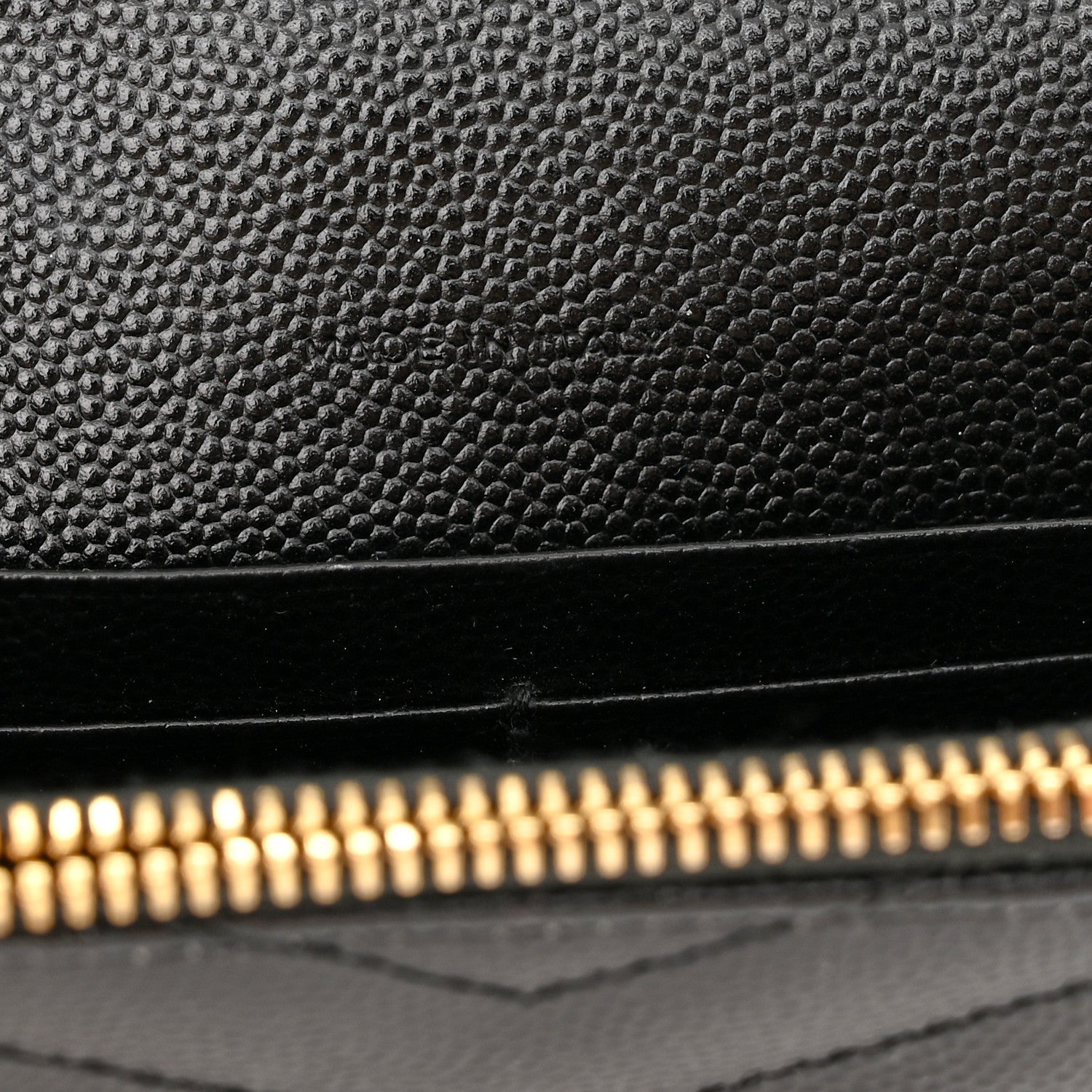 Saint Laurent Grain De Poudre Matelasse Chevron Monogram Envelope Chain Wallet Black 7 of 10