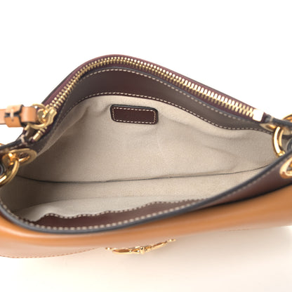 Chloe Shiny Calfskin Tess Mini Tricolor Crossbody Bag Brown Beige 4 of 5
