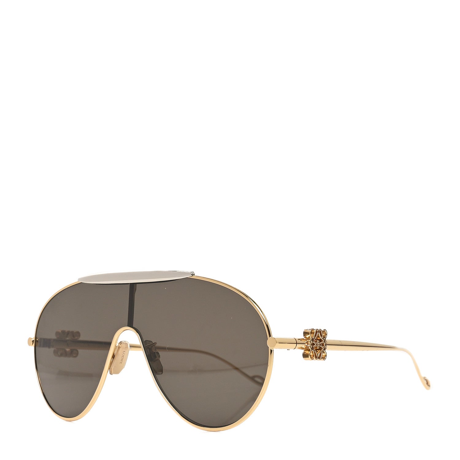 Loewe Metal Anagram Spoiler Aviator Oversized Sunglasses LW40111U Gold 1 of 7